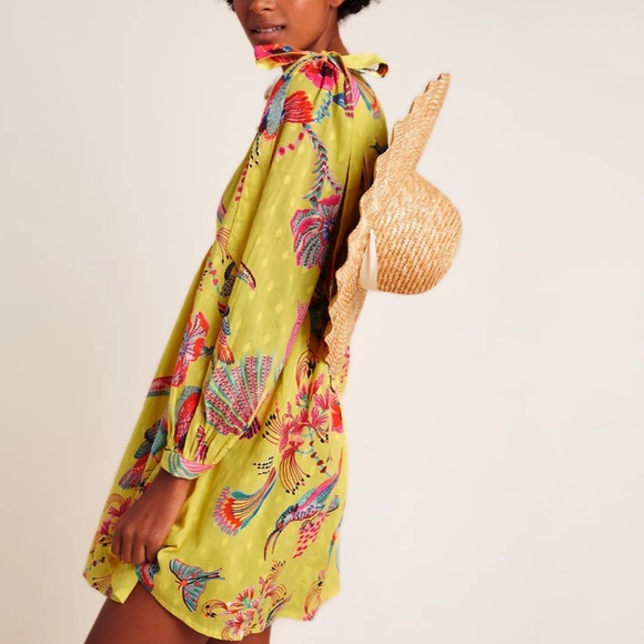 Anthropologie Banjanan Birdie Shoulder-Tie Tunic Dress - Picture 2 of 7